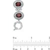 Thumbnail Image 2 of Oval Garnet Bracelet in Sterling Silver - 7.5"
