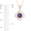 Thumbnail Image 1 of 5.5mm Amethyst and Lab-Created White Sapphire Clover Pendant in Sterling Silver with 14K Gold Plate