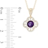 Thumbnail Image 2 of 5.5mm Amethyst and Lab-Created White Sapphire Clover Pendant in Sterling Silver with 14K Gold Plate
