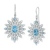 Thumbnail Image 1 of Blue Topaz Vintage-Style Flower Drop Earrings in Sterling Silver