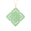 Thumbnail Image 0 of Dyed Green Jade Geometric Square Pendant in 14K Gold
