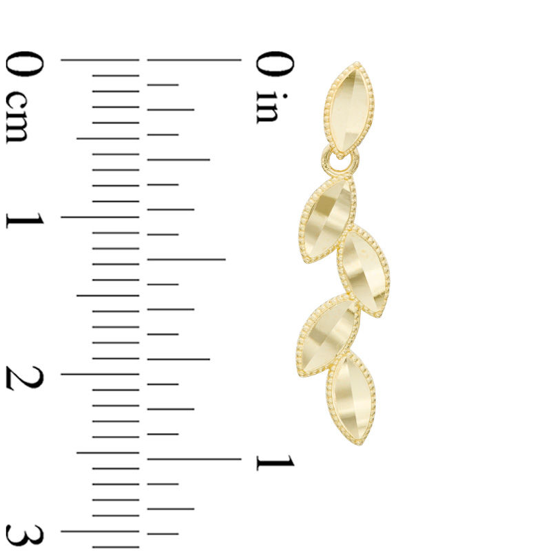 Diamond-Cut Leaves Drop Earrings in 10K Gold