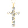 Thumbnail Image 1 of Swirl Cross Pendant in 10K Gold