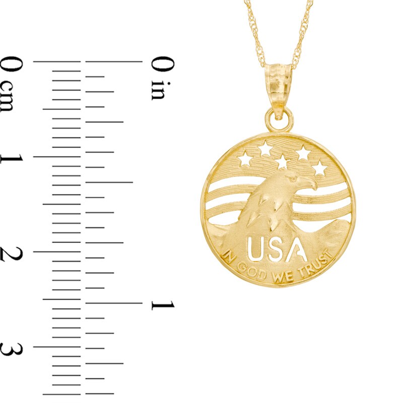 Main Image 2 of USA American Eagle "In God We Trust" Round Pendant in 10K Gold