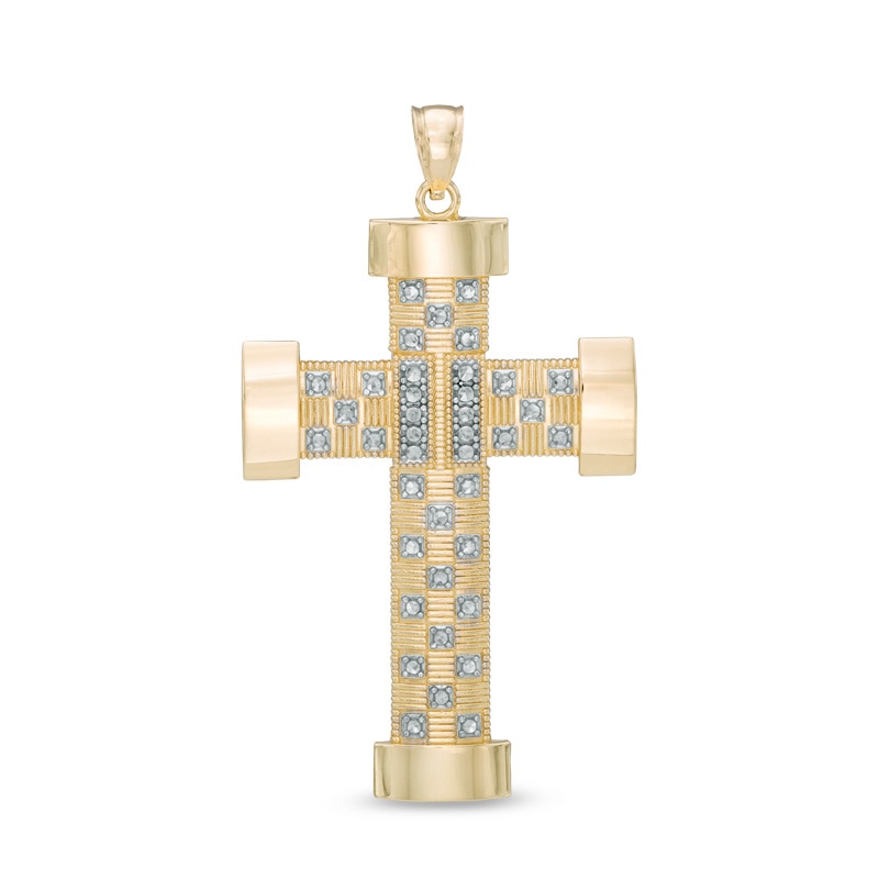 Main Image 1 of Large Cross Necklace Charm in 10K Gold