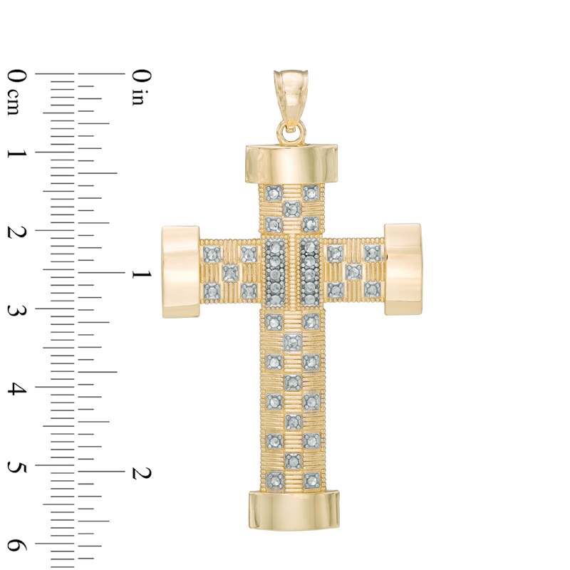 Main Image 2 of Large Cross Necklace Charm in 10K Gold