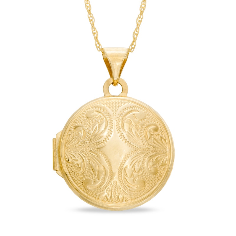 Main Image 1 of Vintage-Style Round Locket in 10K Gold