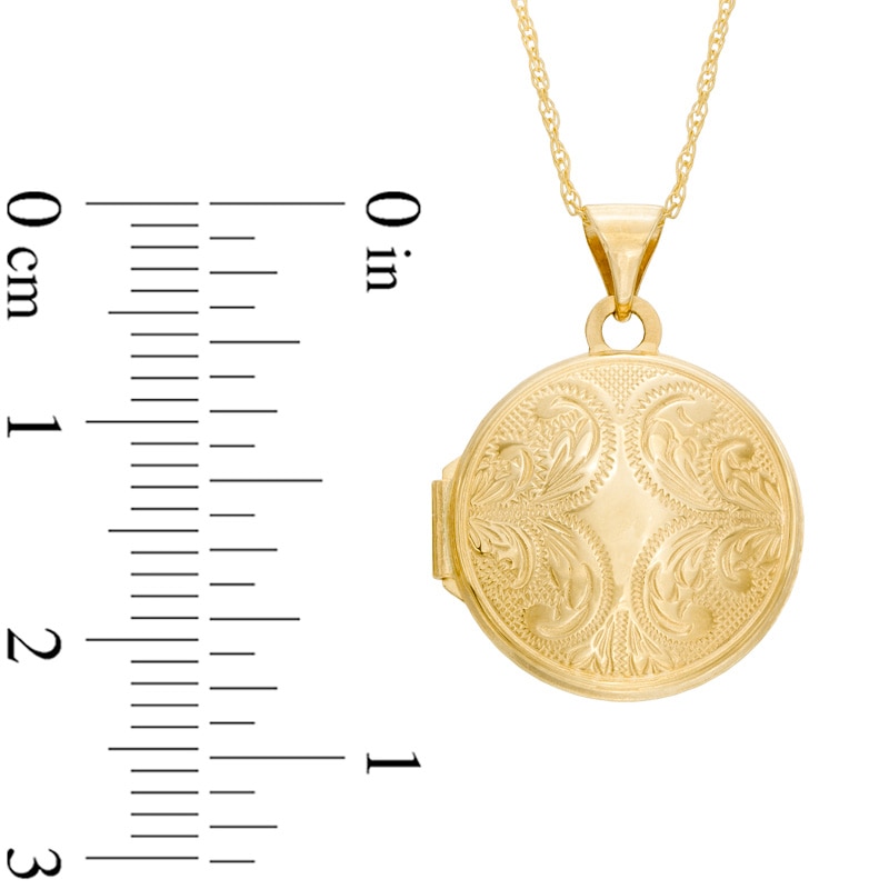 Main Image 3 of Vintage-Style Round Locket in 10K Gold