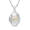 Thumbnail Image 1 of Diamond Accent "A Promise of Forever" Oval Locket in 10K White Gold
