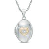 Thumbnail Image 0 of Diamond Accent "A Promise of Forever" Oval Locket in 10K White Gold