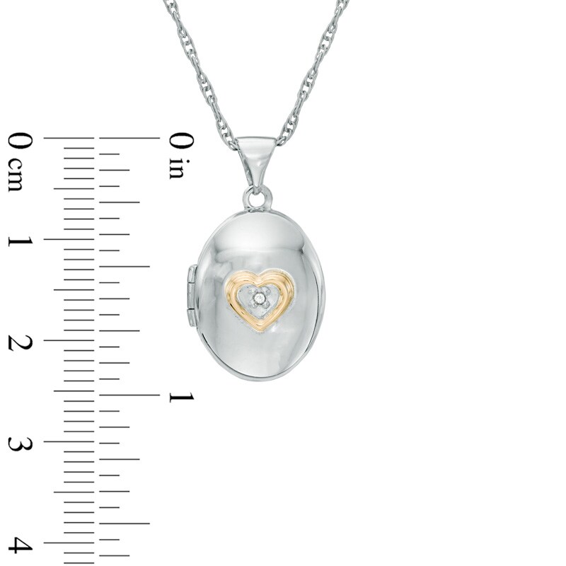 Main Image 4 of Diamond Accent "A Promise of Forever" Oval Locket in 10K White Gold