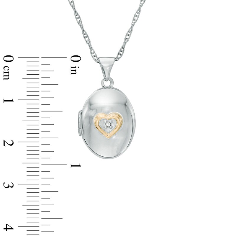 Diamond Accent "A Promise of Forever" Oval Locket in 10K White Gold