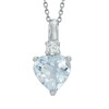 Thumbnail Image 1 of 8.0mm Heart-Shaped Aquamarine and Lab-Created White Sapphire Pendant in Sterling Silver