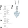 Thumbnail Image 2 of 8.0mm Heart-Shaped Aquamarine and Lab-Created White Sapphire Pendant in Sterling Silver