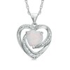 Thumbnail Image 1 of 8.0mm Heart-Shaped Lab-Created Opal and White Sapphire Swirl Pendant in Sterling Silver
