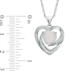 Thumbnail Image 2 of 8.0mm Heart-Shaped Lab-Created Opal and White Sapphire Swirl Pendant in Sterling Silver