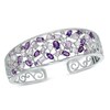 Thumbnail Image 1 of Multi-Gemstone and Lab-Created White Sapphire Cuff Bracelet in Sterling Silver