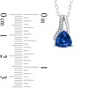 Thumbnail Image 2 of 8.0mm Trillion-Cut Lab-Created Blue Sapphire and Diamond Accent Pendant in Sterling Silver