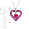 Thumbnail Image 2 of 7.0mm Heart-Shaped Lab-Created Ruby and White Sapphire Heart Pendant in Sterling Silver