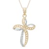 Thumbnail Image 1 of Loop Cross Pendant in 10K Two-Tone Gold