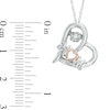 Thumbnail Image 1 of Diamond Accent "MOM" Tilted Heart Pendant in Two-Tone Sterling Silver