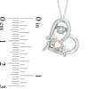 Thumbnail Image 2 of Diamond Accent "MOM" Tilted Heart Pendant in Two-Tone Sterling Silver