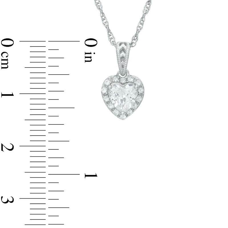 Main Image 3 of Heart-Shaped Lab-Created White Sapphire Pendant, Ring and Earrings Set in Sterling Silver - Size 7