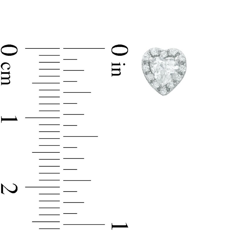 Main Image 4 of Heart-Shaped Lab-Created White Sapphire Pendant, Ring and Earrings Set in Sterling Silver - Size 7