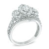 Thumbnail Image 2 of 1-1/2 CT. T.W. Marquise Diamond Frame Past Present Future® Ring in 14K White Gold