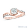 Thumbnail Image 1 of Celebration Ideal 5/8 CT. Certified Diamond Bypass Engagement Ring in 14K Two-Tone Gold (I/I1)