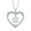 Thumbnail Image 0 of 7.5mm Lab-Created White Sapphire Heart Pendant in Sterling Silver