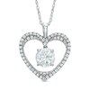 Thumbnail Image 1 of 7.5mm Lab-Created White Sapphire Heart Pendant in Sterling Silver