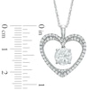 Thumbnail Image 1 of 7.5mm Lab-Created White Sapphire Heart Pendant in Sterling Silver
