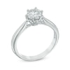 1/2 CT. T.W. Diamond Flower Engagement Ring in 10K White Gold