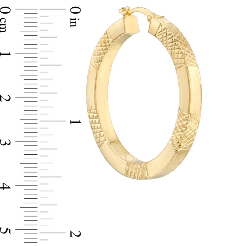 Diamond-Cut Hoop Earrings in Yellow-Tone Sterling Silver