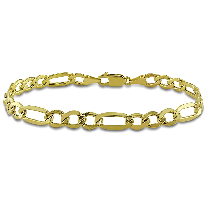 Men S 7 0mm Figaro Chain Bracelet In 10k Gold 9 0 7 0mm Figaro Chain Bracelet In 10k Gold