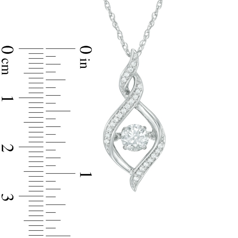 Main Image 2 of 5.5mm Lab-Created White Sapphire Twist Pendant in Sterling Silver