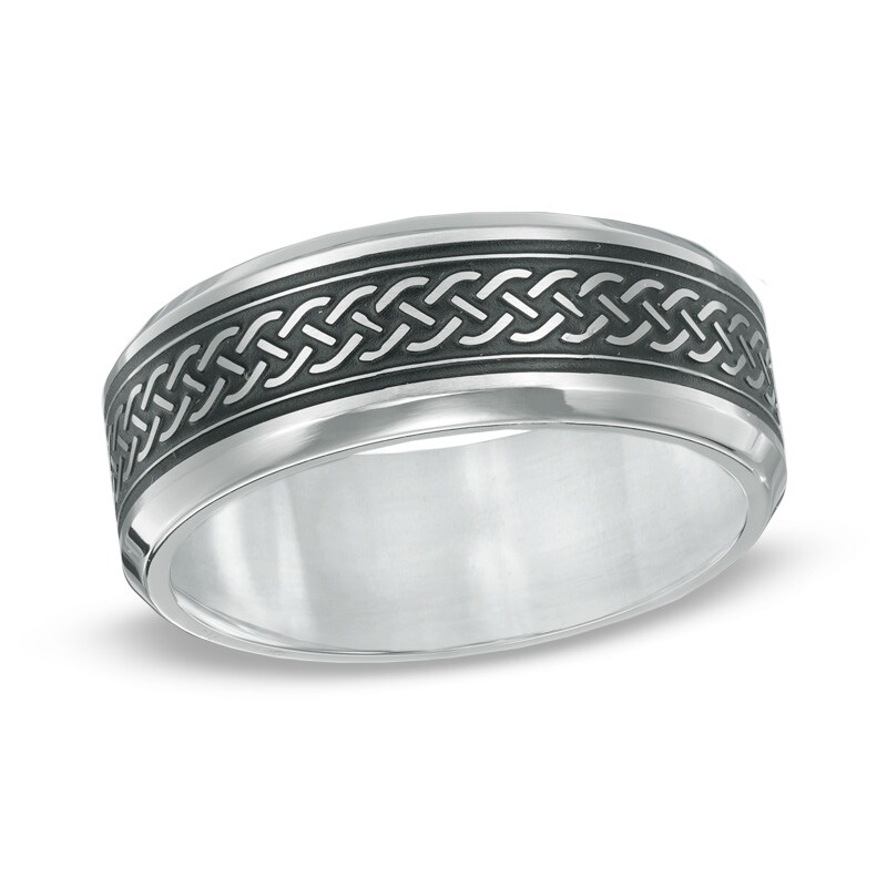 Main Image 1 of Men's 7.0mm Small Braid Comfort Fit Stainless Steel Ring - Size 10