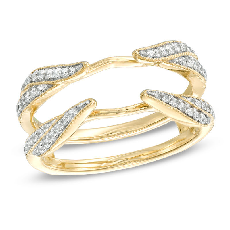 Main Image 1 of 1/4 CT. T.W. Diamond Double Row Solitaire Enhancer in 14K Gold