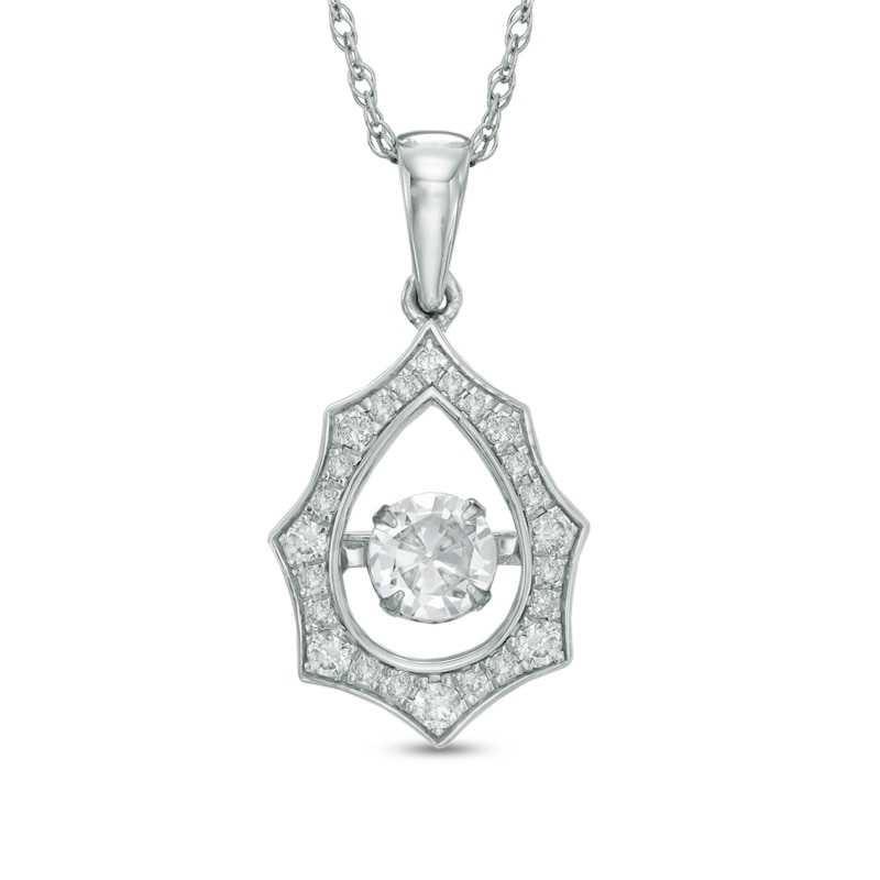 Main Image 1 of 1/2 CT. T.W. Diamond Starburst Pendant in 10K White Gold