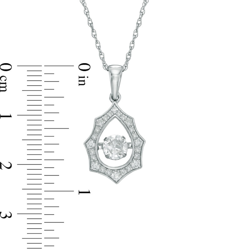 Main Image 3 of 1/2 CT. T.W. Diamond Starburst Pendant in 10K White Gold