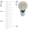 Thumbnail Image 1 of 3/8 CT. T.W. Enhanced Blue, Champagne and White Diamond Hoop Earrings in Sterling Silver