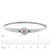 Thumbnail Image 2 of 1/2 CT. T.W. Enhanced Blue, Champagne and White Diamond Bracelet in Sterling Silver - 7.25"