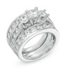 Thumbnail Image 1 of 4 CT. T.W. Diamond Past Present Future® Three Piece Bridal Set in 14K White Gold