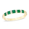 Thumbnail Image 0 of Princess-Cut Emerald and Diamond Accent Band in 10K Gold