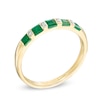 Thumbnail Image 1 of Princess-Cut Emerald and Diamond Accent Band in 10K Gold