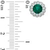 Thumbnail Image 2 of Lab-Created Emerald and White Sapphire Frame Pendant and Stud Earrings Set in Sterling Silver