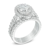 Thumbnail Image 1 of 2 CT. T.W. Diamond Oval Frame Bridal Set in 14K White Gold