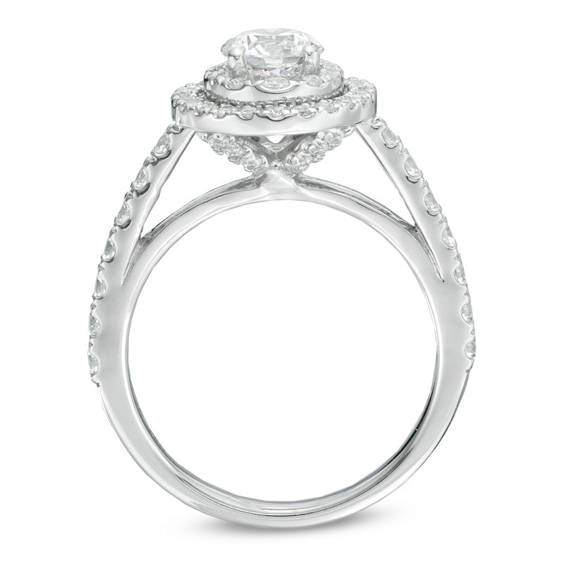 2 CT. T.W. Diamond Oval Frame Bridal Set in 14K White Gold