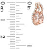 Oval Morganite and 1/5 CT. T.W. Diamond Stud Earrings in 14K Rose Gold